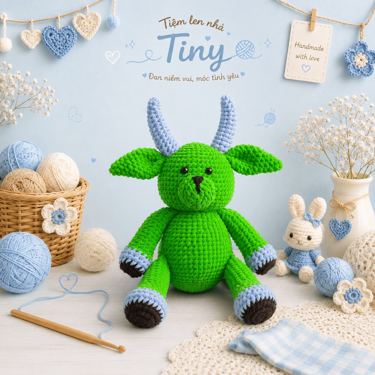 Dê do Tiệm Len Nhà Tiny thực hiện theo yêu cầu