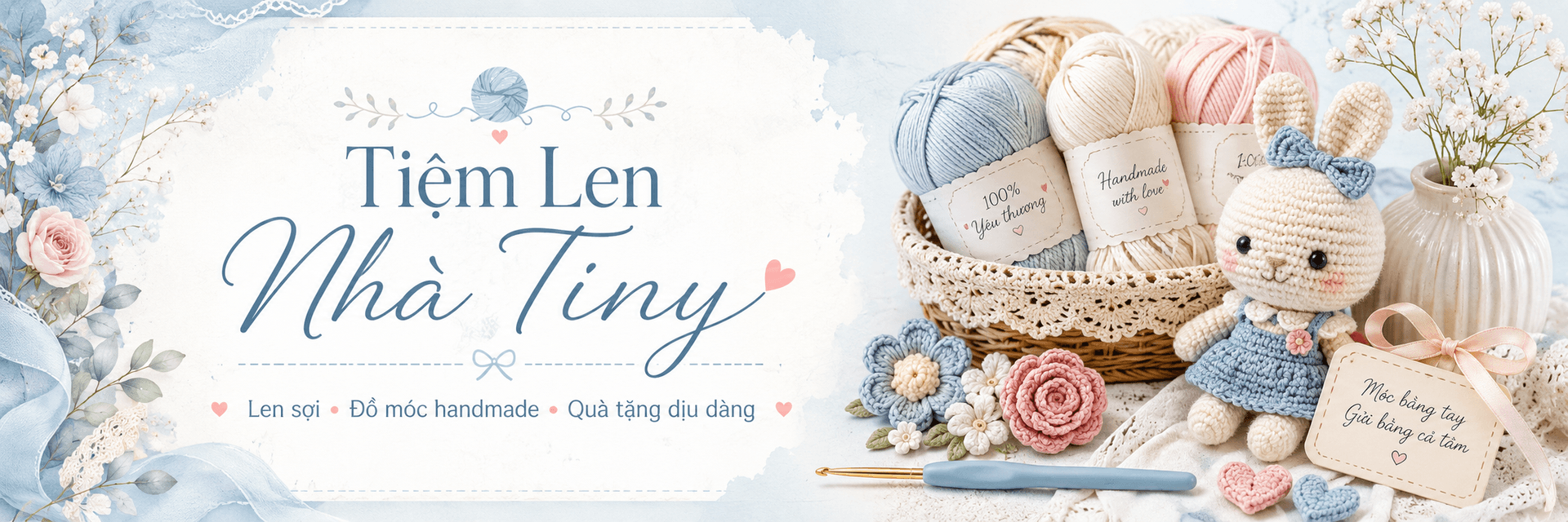 Phụ kiện và đồ móc len tại Tiệm Len Nhà Tiny