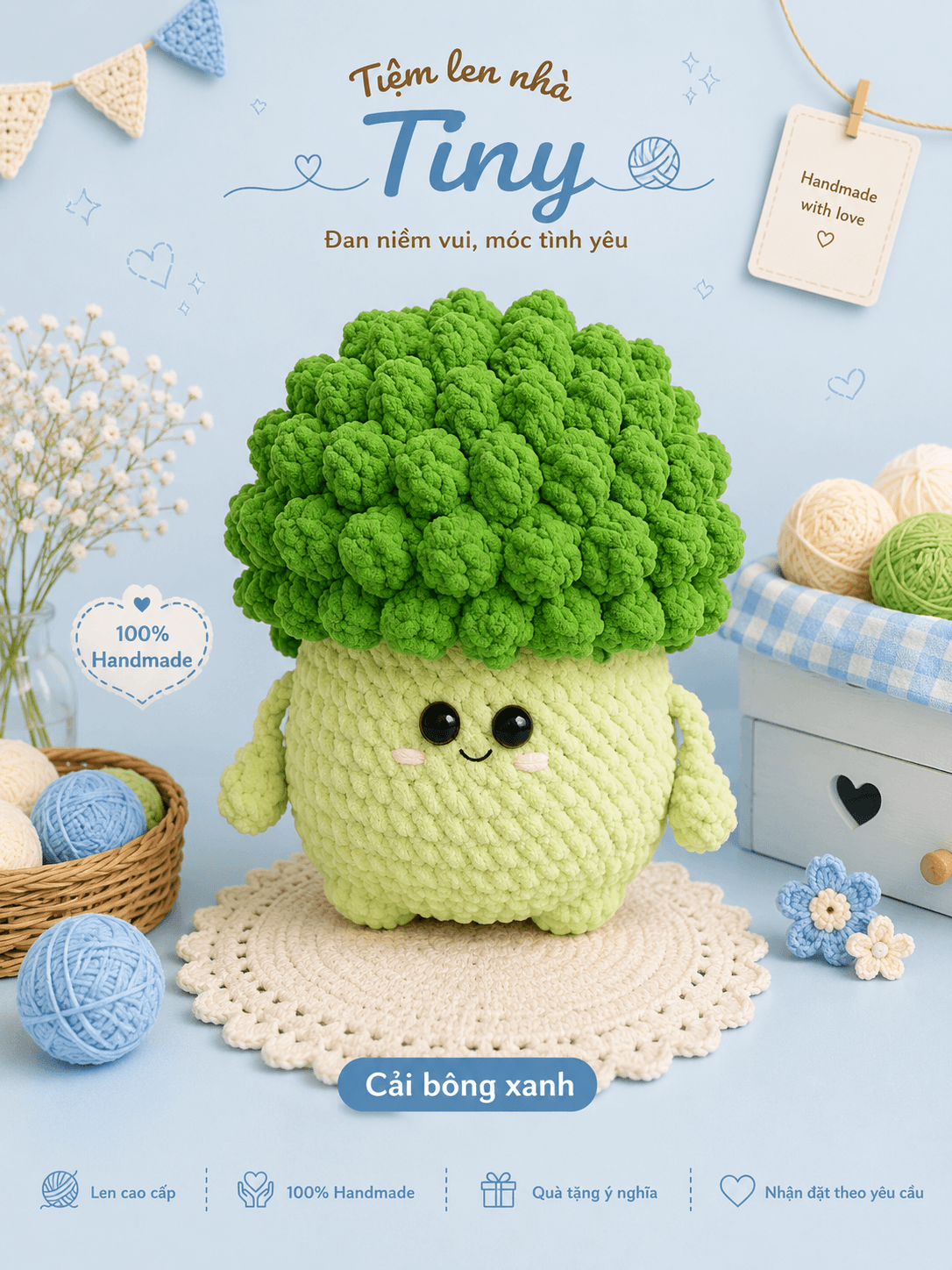 Bông Cải Xanh do Tiệm Len Nhà Tiny thực hiện theo yêu cầu