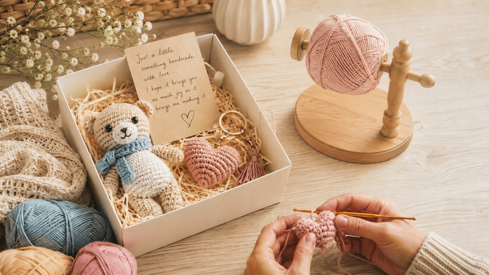 Đồ len handmade dễ thương dùng làm quà tặng